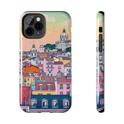 Lisbon Portugal Tough Phone Case – Pastel City Skyline Aesthetic