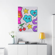 Kawaii Lava Lamp Sad Cloud Snake Matte Canvas Print LavenderCeleste