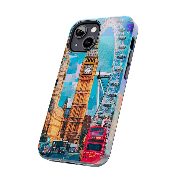London Big Ben Collage Tough Phone Case – Vibrant City Pop Art Design