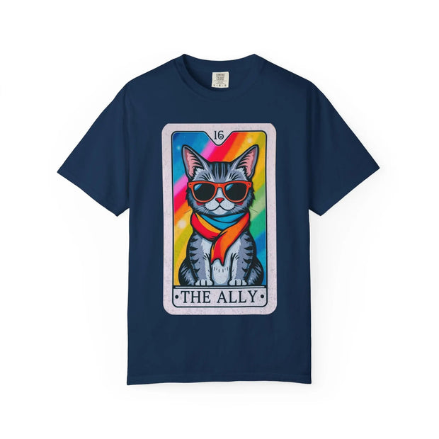 The Ally Pride Cat Tarot Comfort Colors Tee LavenderCeleste