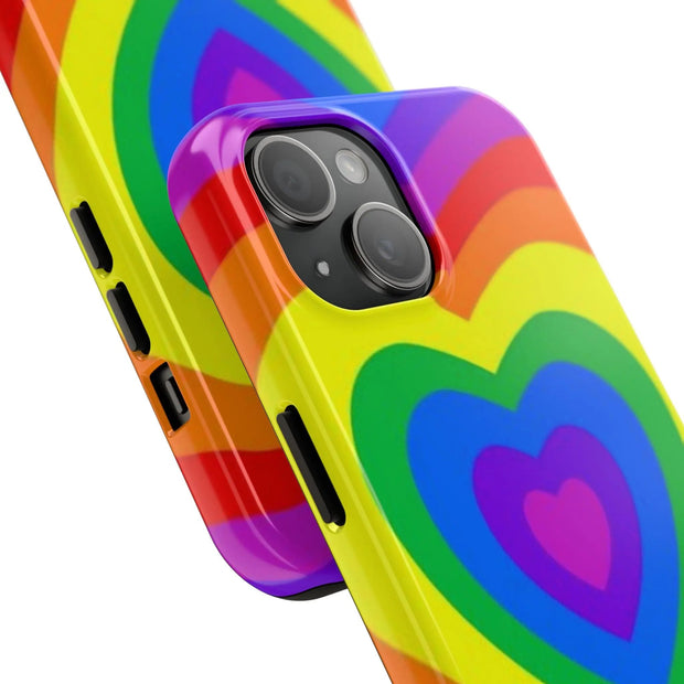 Pride Rainbow Heart Tough Phone Case LavenderCeleste