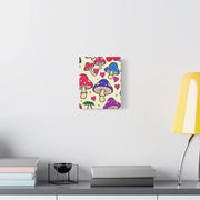 Kawaii Mushroom Cherry Flower Matte Canvas Print LavenderCeleste