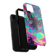 Mothman Tough Phone Case – Psychedelic Neon Cryptid Aesthetic - LavenderCeleste