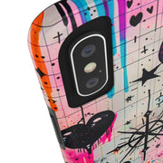 Skull Occult Neon Drip Pastel Goth Tough Phone Case LavenderCeleste