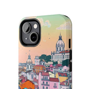 Lisbon Portugal Tough Phone Case – Pastel City Skyline Aesthetic