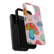 Retro Groovy Mushroom Tough Phone Case LavenderCeleste