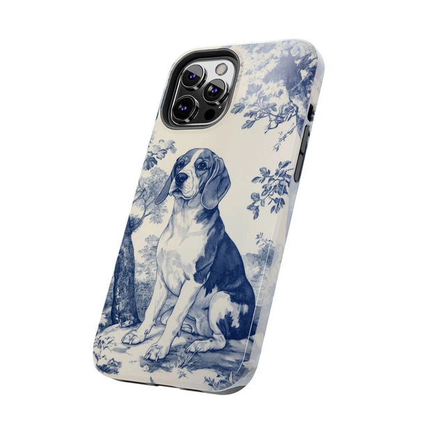 Blue Toile Beagle Country Scenic Tough Phone Case LavenderCeleste