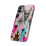 Skull Occult Neon Drip Pastel Goth Tough Phone Case LavenderCeleste