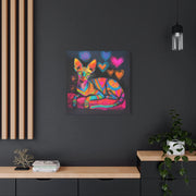 Neon Sphynx Love Pop Art Matte Canvas Wall Art LavenderCeleste