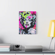 Marilyn Monroe Graffiti Matte Canvas – Neon Pop Art Street Style Wall Decor - LavenderCeleste