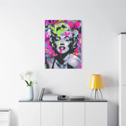 Marilyn Monroe Graffiti Matte Canvas – Neon Pop Art Street Style Wall Decor - LavenderCeleste