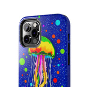 Vibrant Neon Jellyfish Cosmic Sea Tough Phone Case