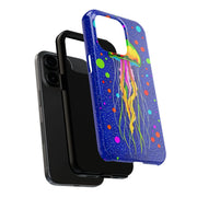 Vibrant Neon Jellyfish Cosmic Sea Tough Phone Case