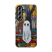 Sad Ghost on Park Bench Abstract Art Phone Case LavenderCeleste