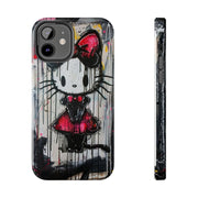 Goth Bow Cat Graffiti Pop Art Tough Phone Case LavenderCeleste