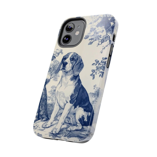 Blue Toile Beagle Country Scenic Tough Phone Case LavenderCeleste