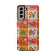 Retro Groovy Snail and Mushroom Tough Phone Case LavenderCeleste
