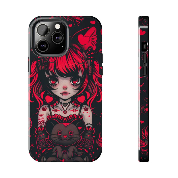 Kawaii Gothpunk Red Heart Tough Phone Case
