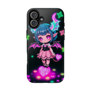 Kawaii Gothic Succubus Neon Heart Tough Phone Case