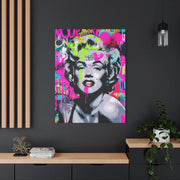 Marilyn Monroe Graffiti Matte Canvas – Neon Pop Art Street Style Wall Decor - LavenderCeleste