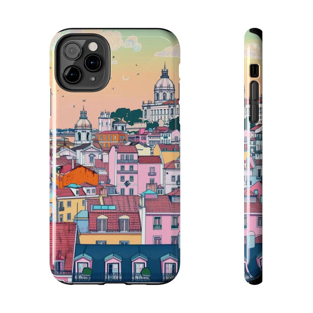 Lisbon Portugal Tough Phone Case – Pastel City Skyline Aesthetic