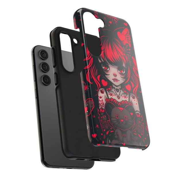 Kawaii Gothpunk Red Heart Tough Phone Case