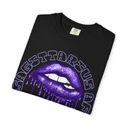 Sagittarius AF Dripping Lips Zodiac Graphic Tee LavenderCeleste
