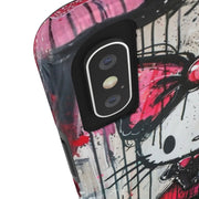 Goth Bow Cat Graffiti Pop Art Tough Phone Case LavenderCeleste