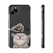 Skeleton Scratch Cat Gothic Humor Tough Phone Case LavenderCeleste