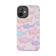 Pastel Shark Pattern Tough Phone Case Printify