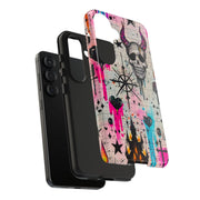 Skull Occult Neon Drip Pastel Goth Tough Phone Case LavenderCeleste