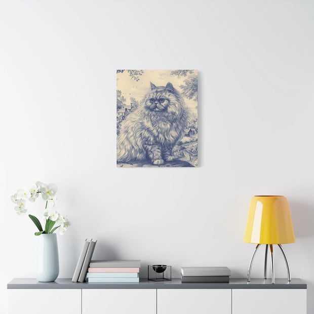 Persian Cat Canvas by Jouy Matte Canvas Art LavenderCeleste