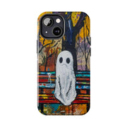 Sad Ghost on Park Bench Abstract Art Phone Case LavenderCeleste