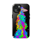 Psychedelic Neon UFO Abduction Tough Phone Case LavenderCeleste