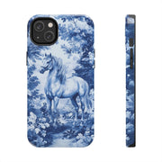 Blue Toile Horse Country Scenic Tough Phone Case LavenderCeleste