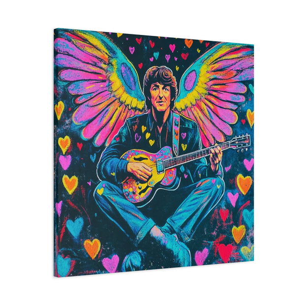 Psychedelic Guitar Angel Matte Canvas Art LavenderCeleste