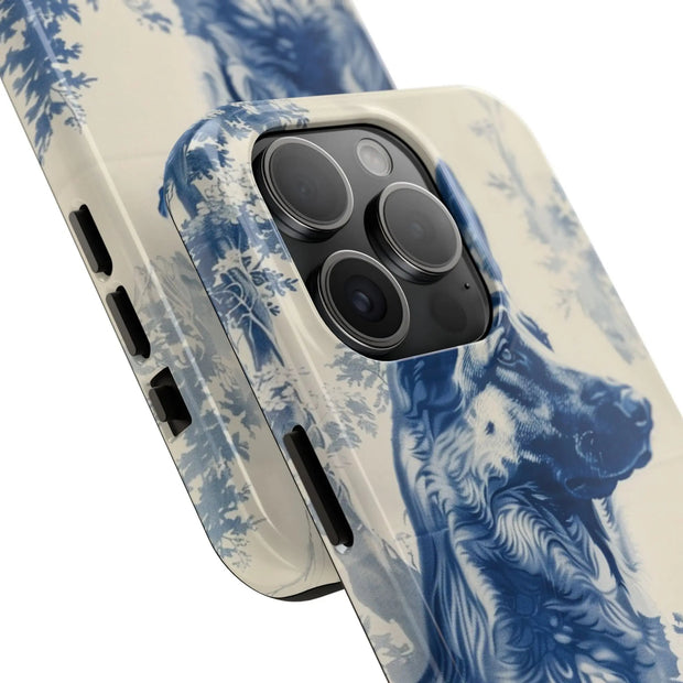 Blue Toile German Shepherd Scenic Tough Phone Case LavenderCeleste