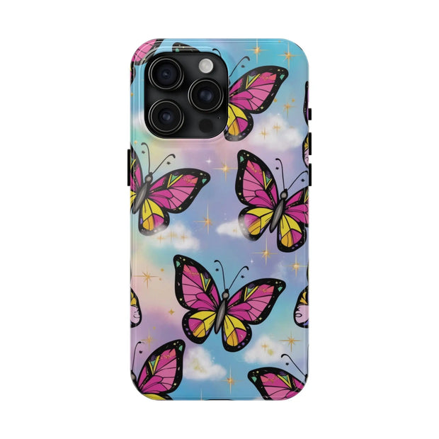 Retro Pop Art Butterfly Sky Tough Phone Case
