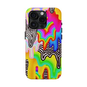 Psychedelic Rainbow Drip Tough Phone Case LavenderCeleste