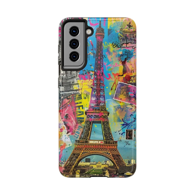 Paris Street Art Collage Tough Phone Case LavenderCeleste