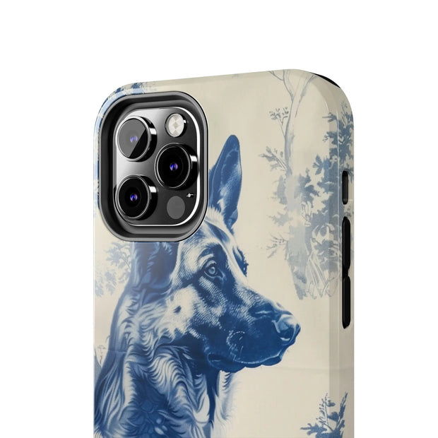 Blue Toile German Shepherd Scenic Tough Phone Case LavenderCeleste