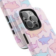 Pastel Shark Pattern Tough Phone Case LavenderCeleste