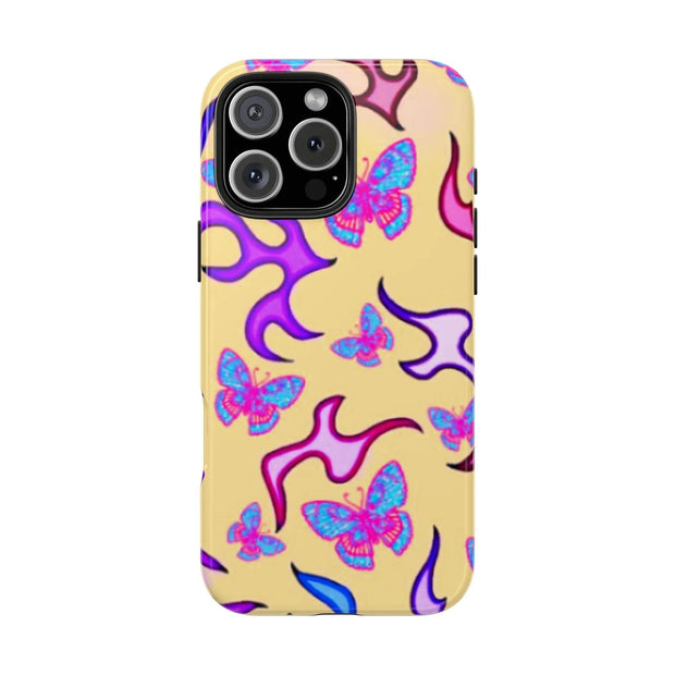 Y2K Butterfly Flames Retro Tough Phone Case LavenderCeleste