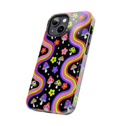 Groovy Mushroom Rainbow Tough Phone Case LavenderCeleste
