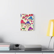 Kawaii Mushroom Cherry Flower Matte Canvas Print LavenderCeleste