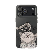 Skeleton Scratch Cat Gothic Humor Tough Phone Case LavenderCeleste