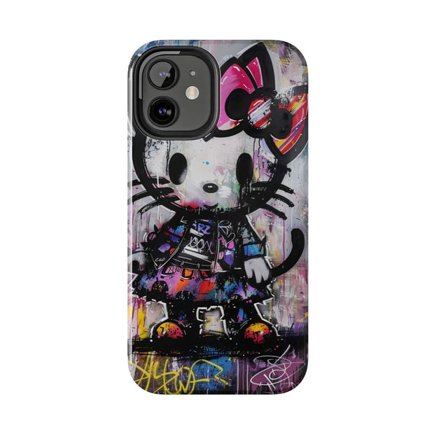 Goth Street Cat Pop Art Graffiti Tough Phone Case LavenderCeleste