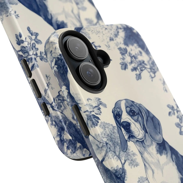 Blue Toile Beagle Country Scenic Tough Phone Case LavenderCeleste