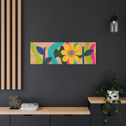 Groovy Paper Cut Flower Matte Canvas Art LavenderCeleste