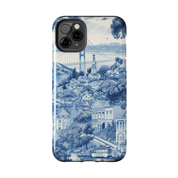 San Francisco Toile de Jouy Scenic Tough Phone Case LavenderCeleste